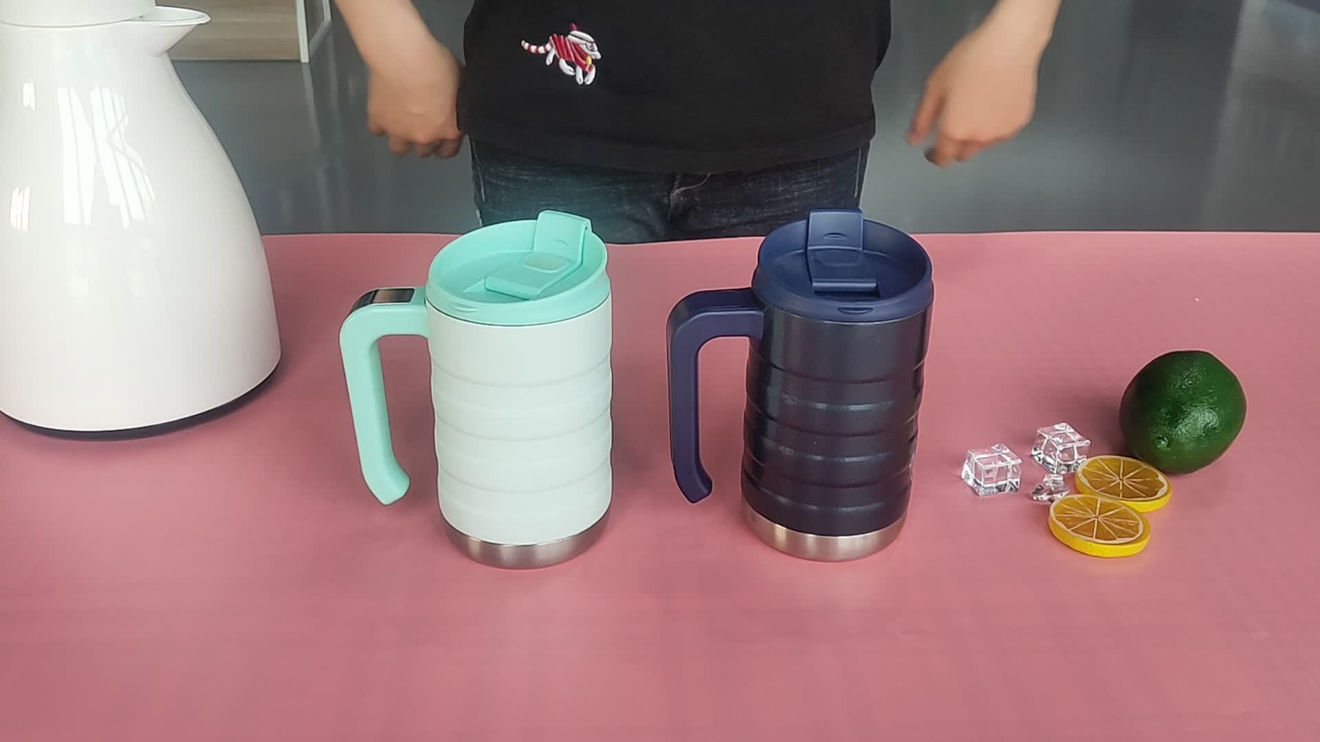 Nonspill Thermos Cup 500ml Double Stainless Steel Vacuum Flask Durable