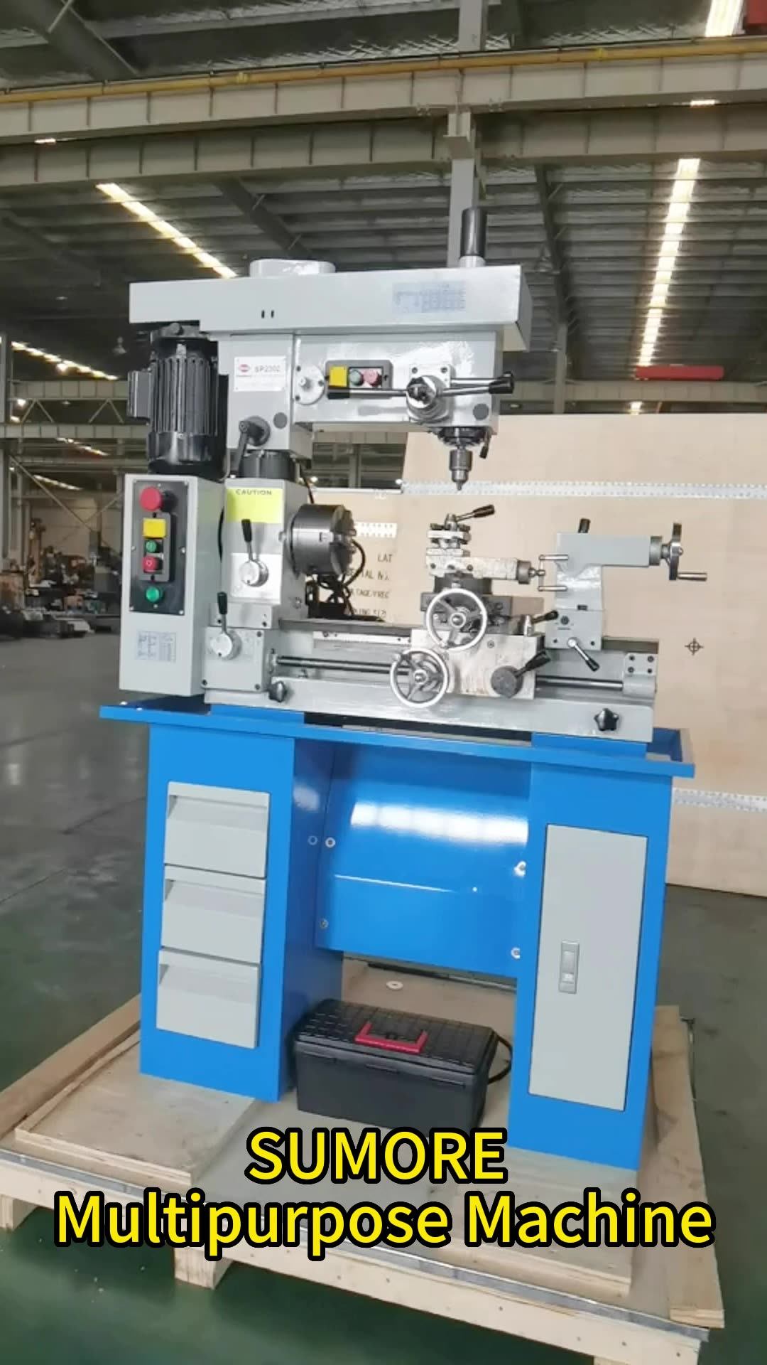 Sp2302 Sumore 300mm Swing Mill Drill Lathe Combo 26mm Bore Metal 3 In 1