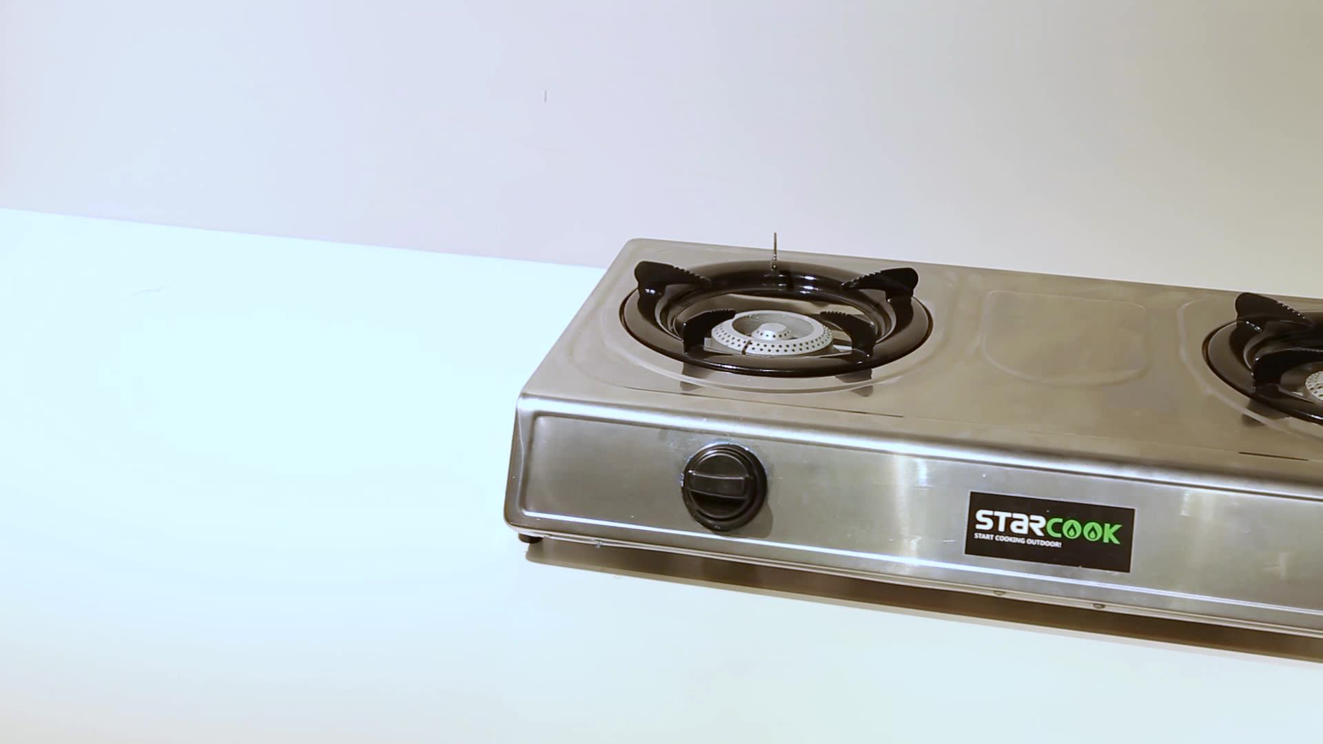 Stainless Steel Panel Portable Stovetop Burner Gas Stove With 2 Cast