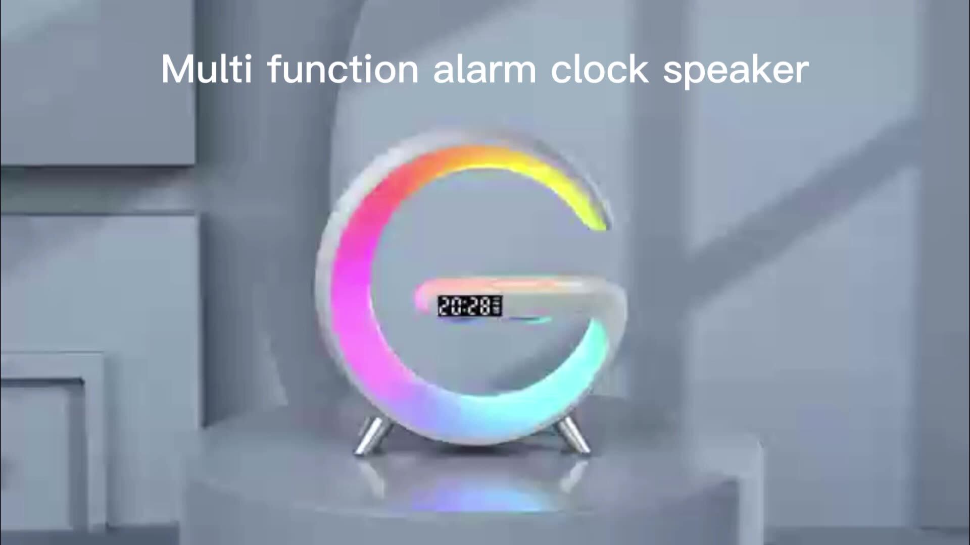 New Design Radio Light Alarm Clock Wireless Charging 15w For Phone Bt 5
