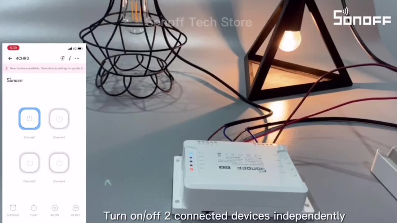 SONOFF 4CHR3/4CHPROR3 4-Channel WiFi Smart Switch With RF Control - Works With Alexa, Google Home