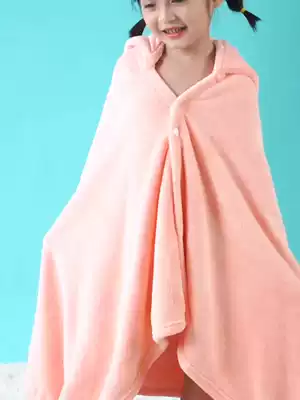 Children's bathrobe winter thick bath towel cloak hooded newborn baby baby can wear softer than pure cotton absorbent bath