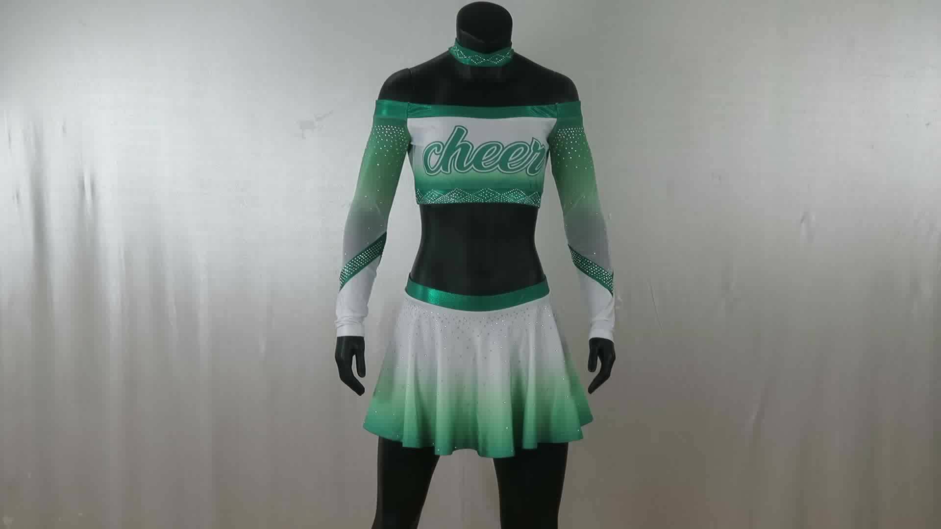 China Supplier Wholesale Youth Team Cheerleader Clothing Sublimation Spandex Custom Cheerleading
