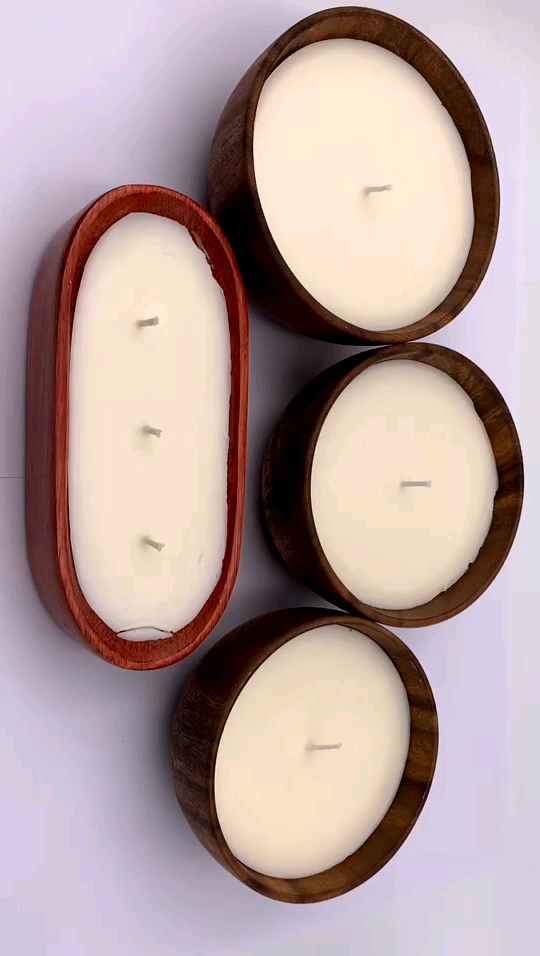 Custom Private Label Natural Soy Wax Scented Wooden Bowl Candle Factory -  Buy Wooden Dough Bowls For Candles No Minimum,Wooden Dough Bowls For  Candles ...
