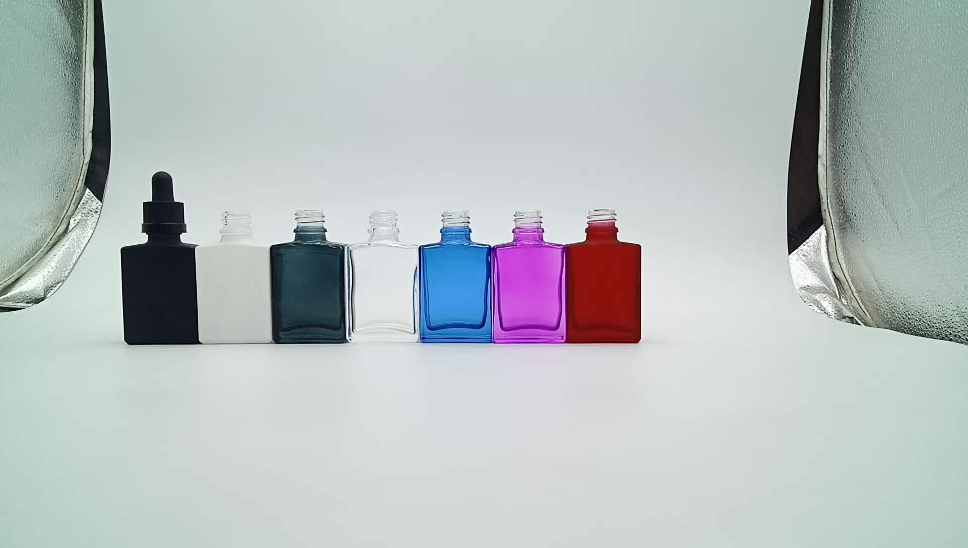 30ml Square Glass Bottle Dropper 1oz Rectangle Glass Dropper Bottle