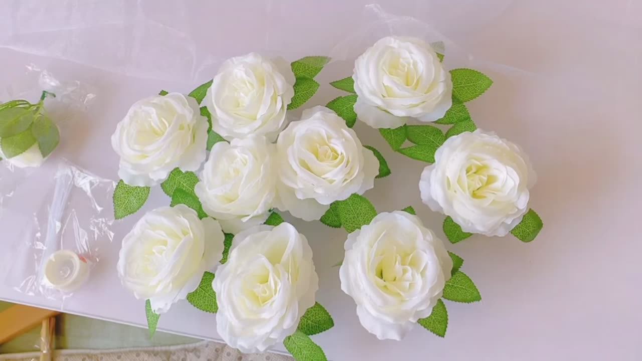 Luxury Artificial Car Flower Wedding Car Auto Decoration Artificial Silk Rose Flowers Head For
