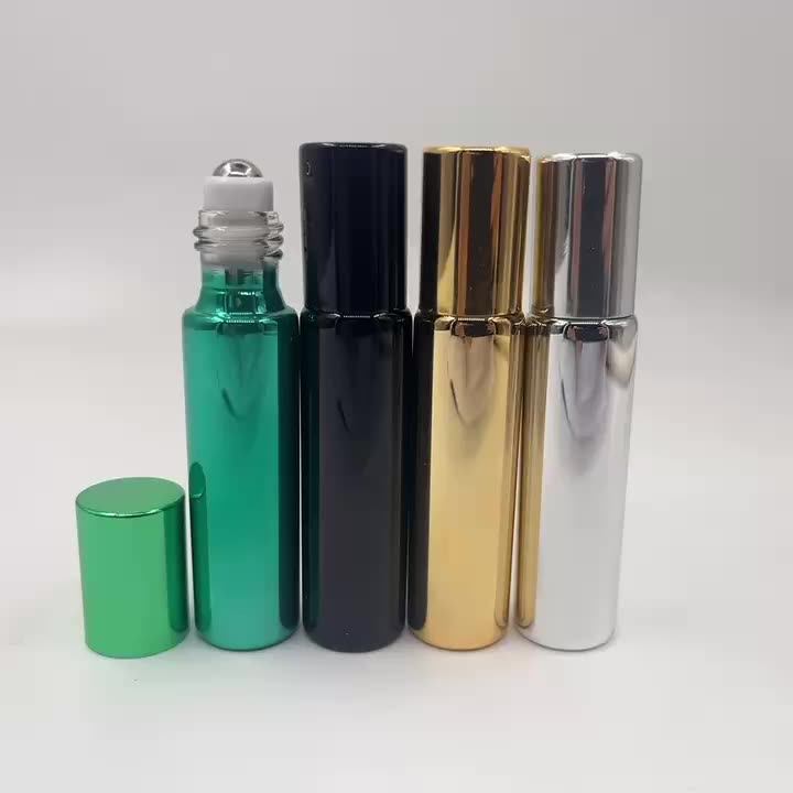 10ml Shiny Uv Coating Glass Roll On Perfume Bottle 10ml Gold Silver