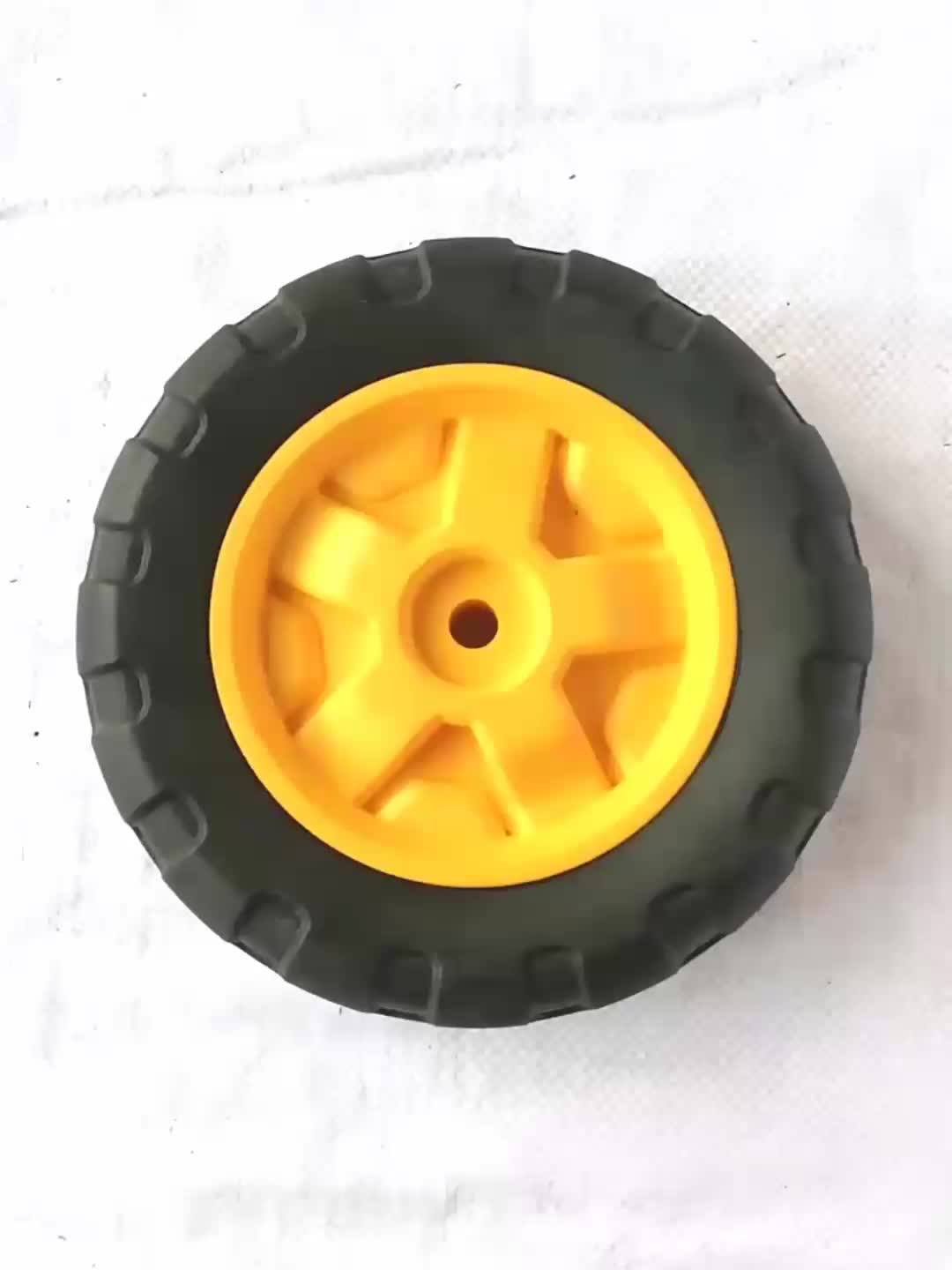 8" Semipneumatic Rubber Plastic Wheel For Dolly,Trolley Cart,Stair