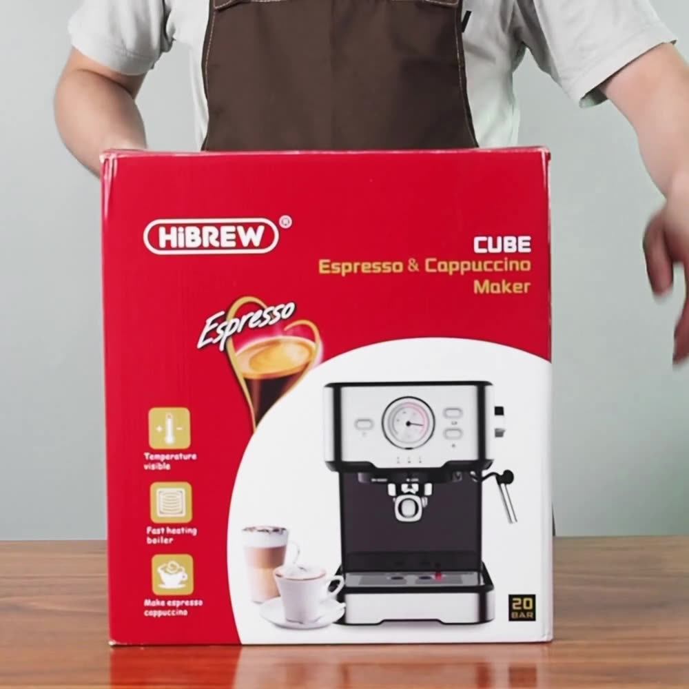 HiBREW Coffee Machine Cafetera 20 Bar Espresso Inox Semi Automatic