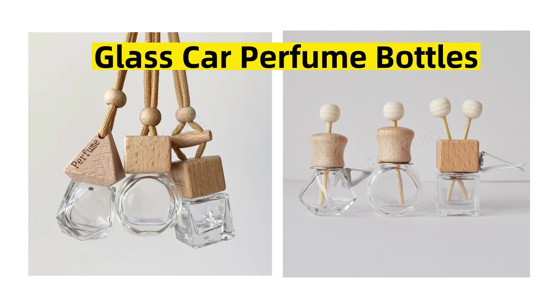Custom Logo Round Triangle Square Shape Glass Car Perfume Bottles