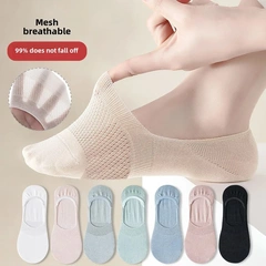 Women's Summer Thin Ship Socks, Lady Summer Mesh Slip Resistant Silicone Non-Slip Toe Socks, Low Cut Socks Wholesale