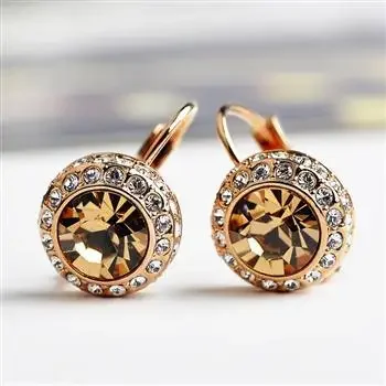 fashionable classic crystal earings, earrings, accessory for bride, diamond encrusted, European style, wholesale