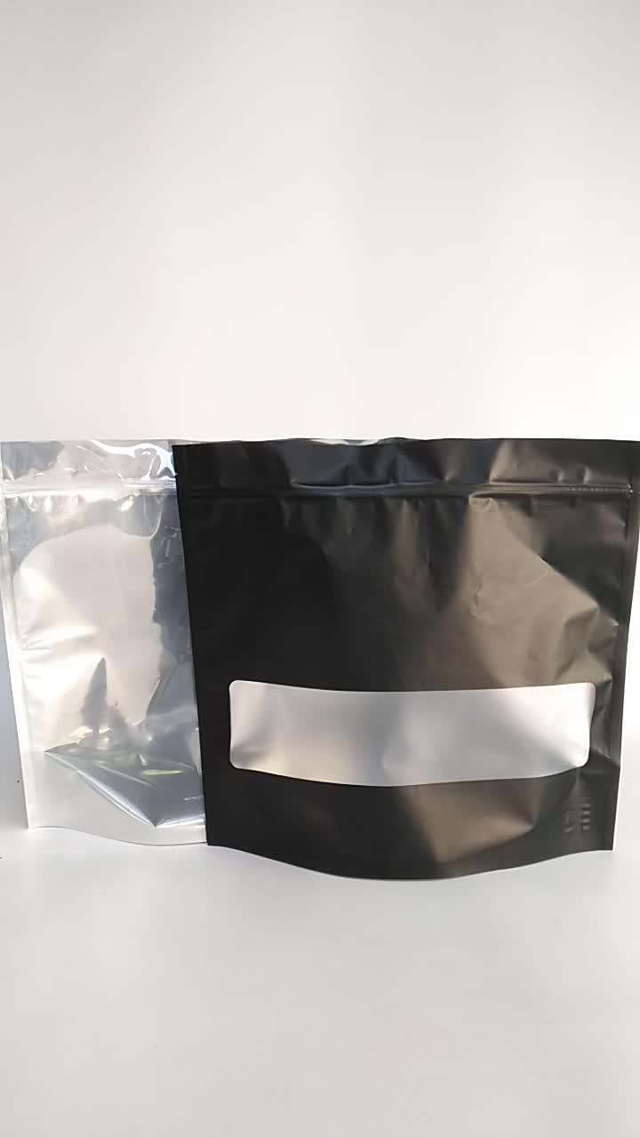 Custom Printed Mylar Window 1 Pound Smell Proof Bag Heat Sealed Storage