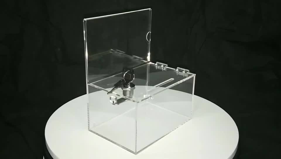 Custom Made Transparent Plexiglass Acrylic Money Coin Donation Business ...