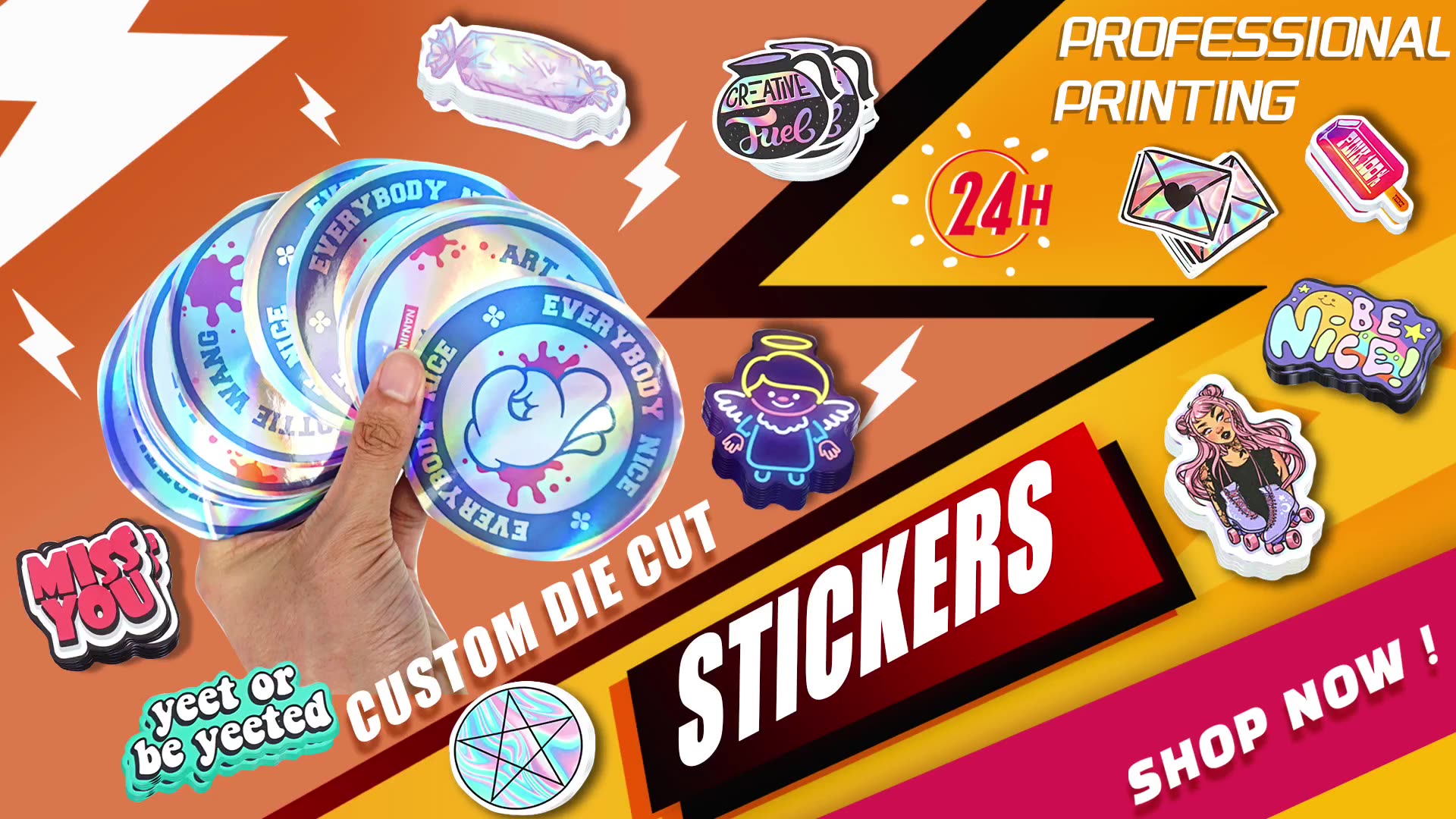 Custom Die Cut Vinyl Stickers Printing Adhesive Waterproof Pvc Label Company Logo Design Cartoon