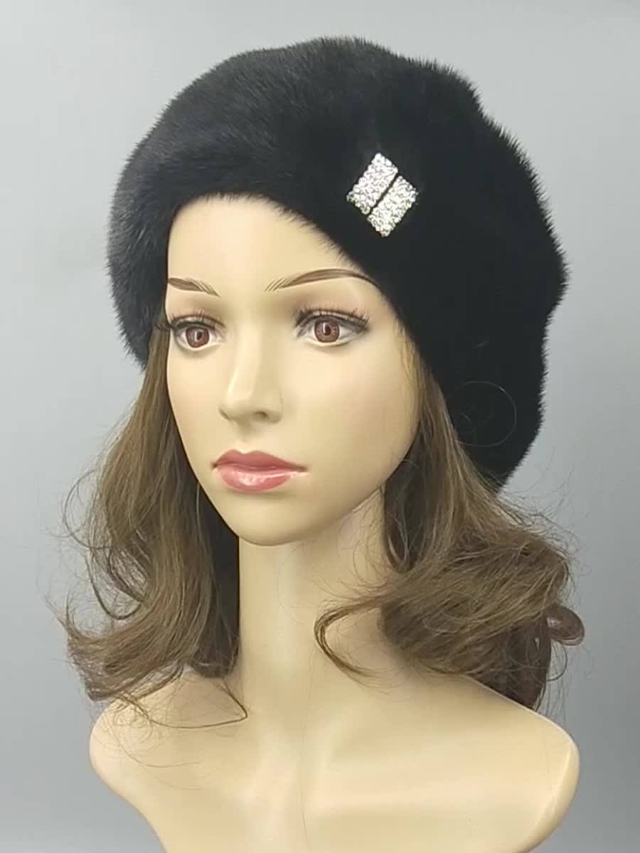 Custom Fashion Mink Fur Beret Hat Manufacturer Buy Promotional Hat
