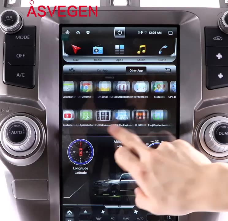 13.6 Inch Tesla Screen Car Video Dvd Radio Player For Toyota 4 Runner