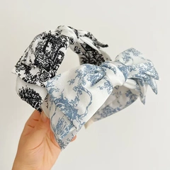 印花布藝蝴蝶結髮箍韓國簡約百搭髮飾頭箍氣質外出女頭飾發捆F934