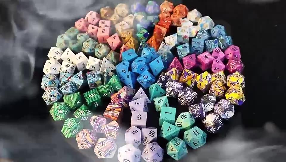 Wholesale Natural Stone Resin Gemstone Green Dnd Dice Sets D20 Set