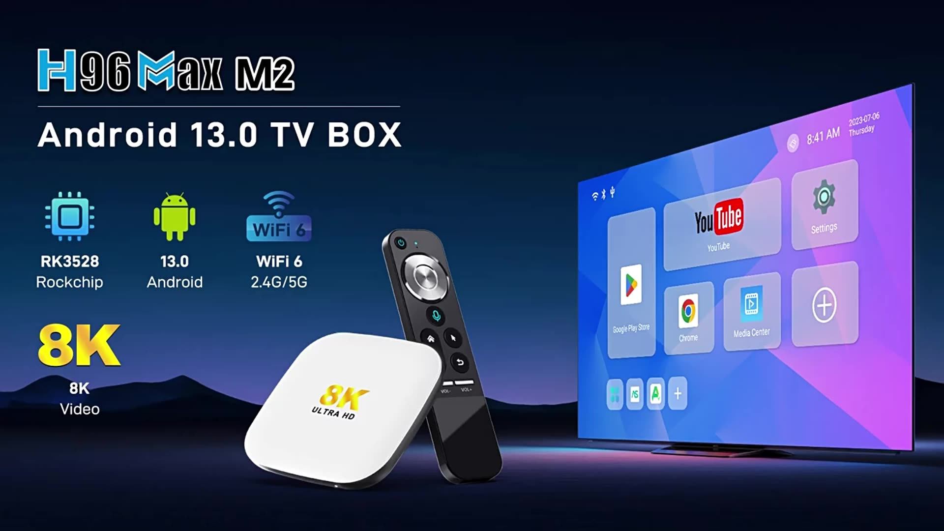 Excel Digital 2023 New Chip Rockchip Rk3528 H96 Max M2 Smart Tv Boxes Wifi 6 Ui Customize
