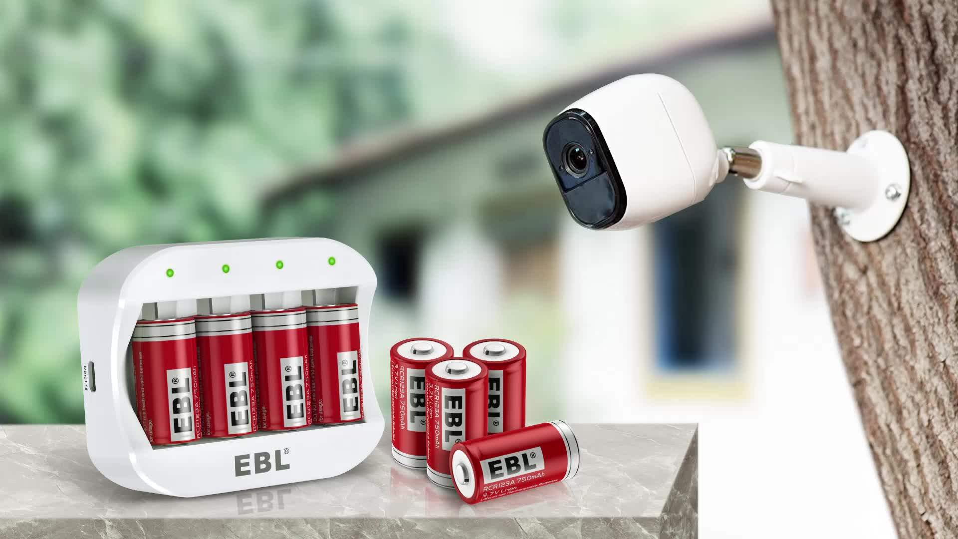 Ebl Rcr123a Arlo Camera Battery Charger Lithiumion Individual Battery