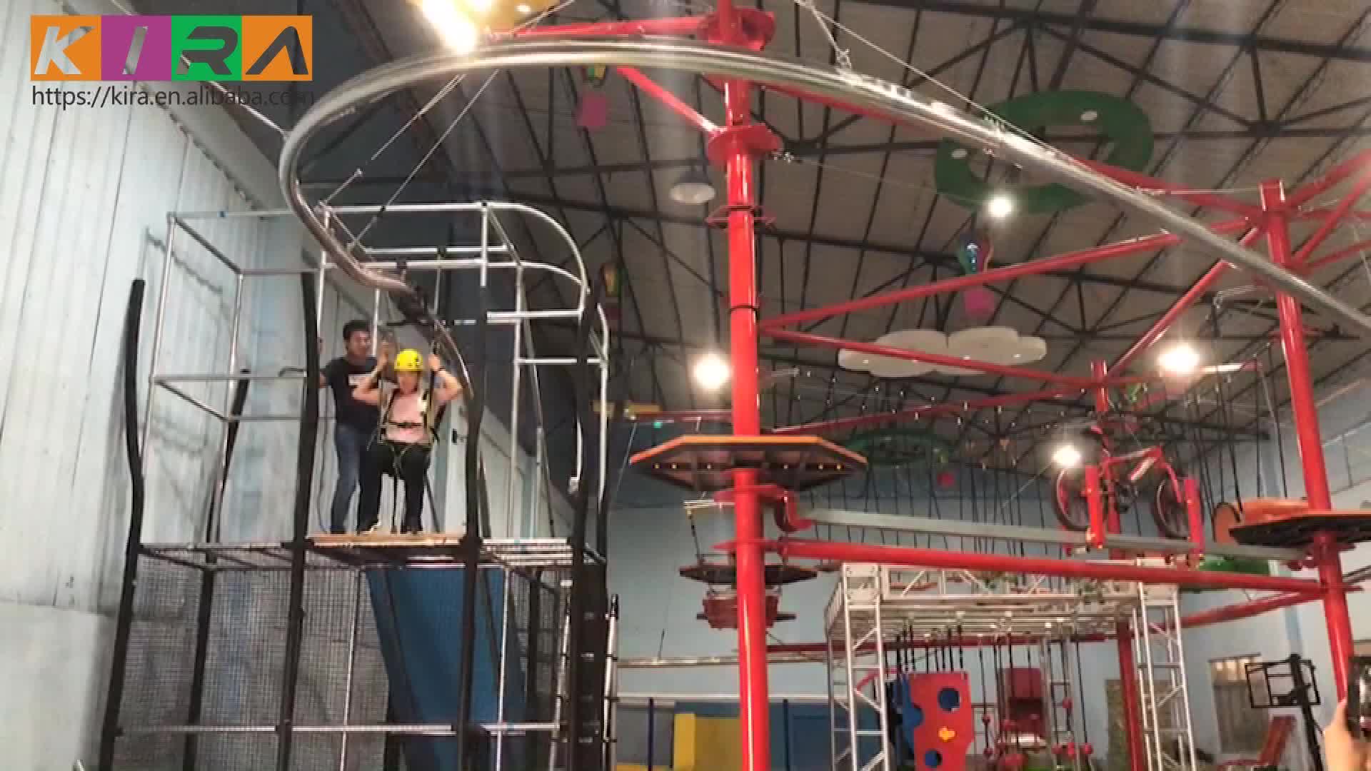 Adventure Roller Coaster Zip Line Rollglider Indoor For Amusement Park