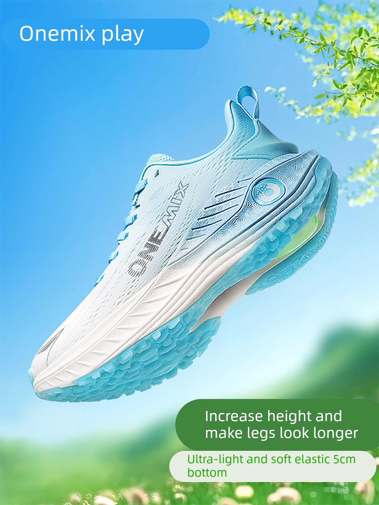 Onemix Oxygen Ultra-Light Breathable Soft-Soled Running Shoes for Women, Non-Slip, Wear-Resistant, Comfortable and Shock-Absorbing Sports Shoes for Men