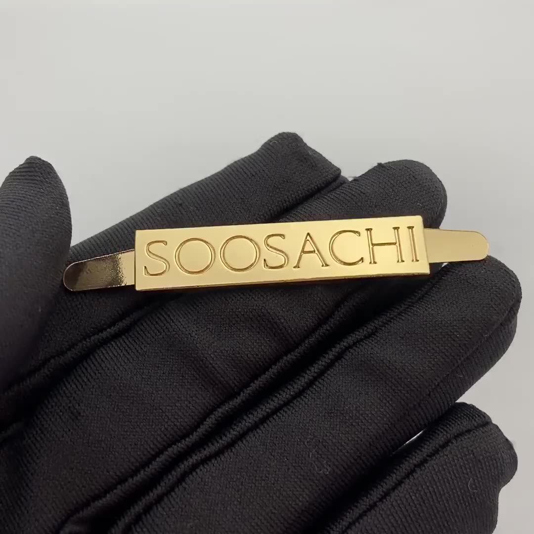 Wholesale Hardware Accessory Oem Brand Name Stamped Handbag Metal Tag