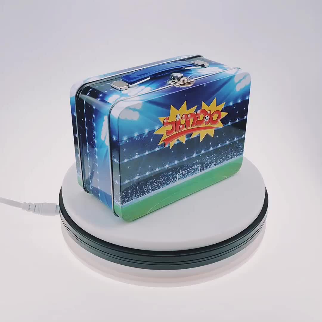 Box Wholesale Custom With Handle Can Metal Kids Lock And Key Lunch Tin