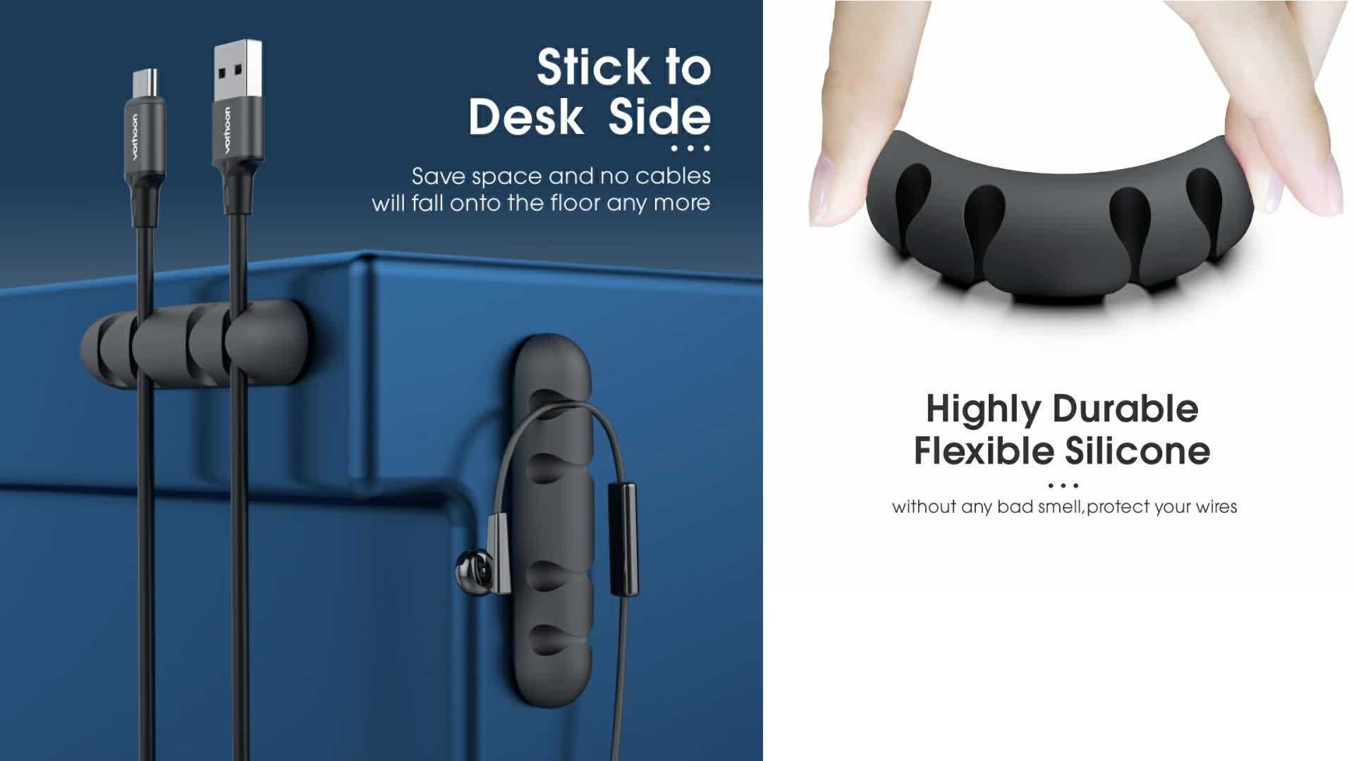 Desktop Clip Protector Table Cable Management Desk Phone Charging Usb