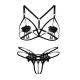 Sexy lingerie underwear women's sexy transparent pearl massage thong Three-Point Open-end Dew sexy suit