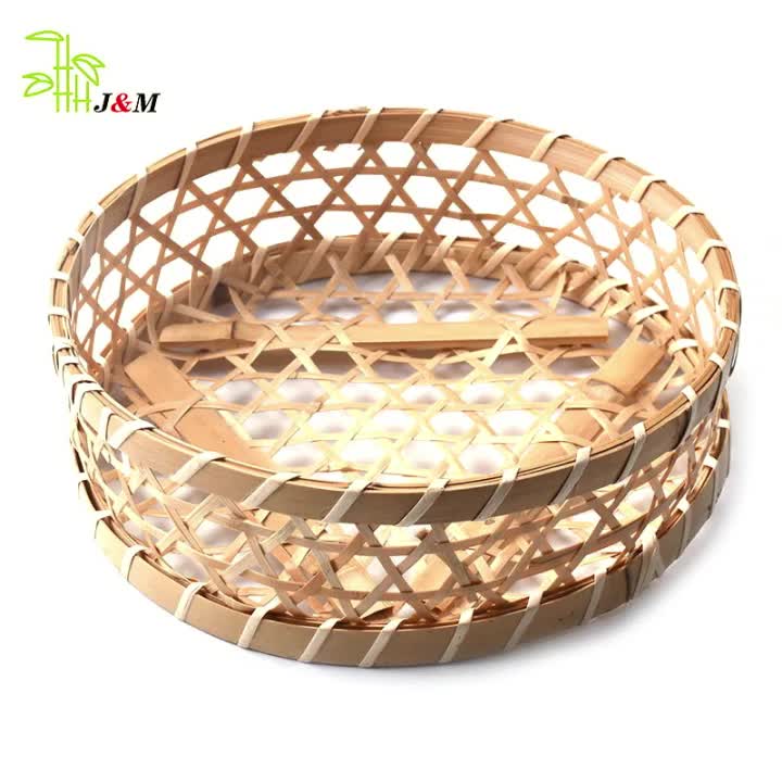 Wholesale Bamboo Bread Basket Bamboo Weaving Storage Basket Bamboo