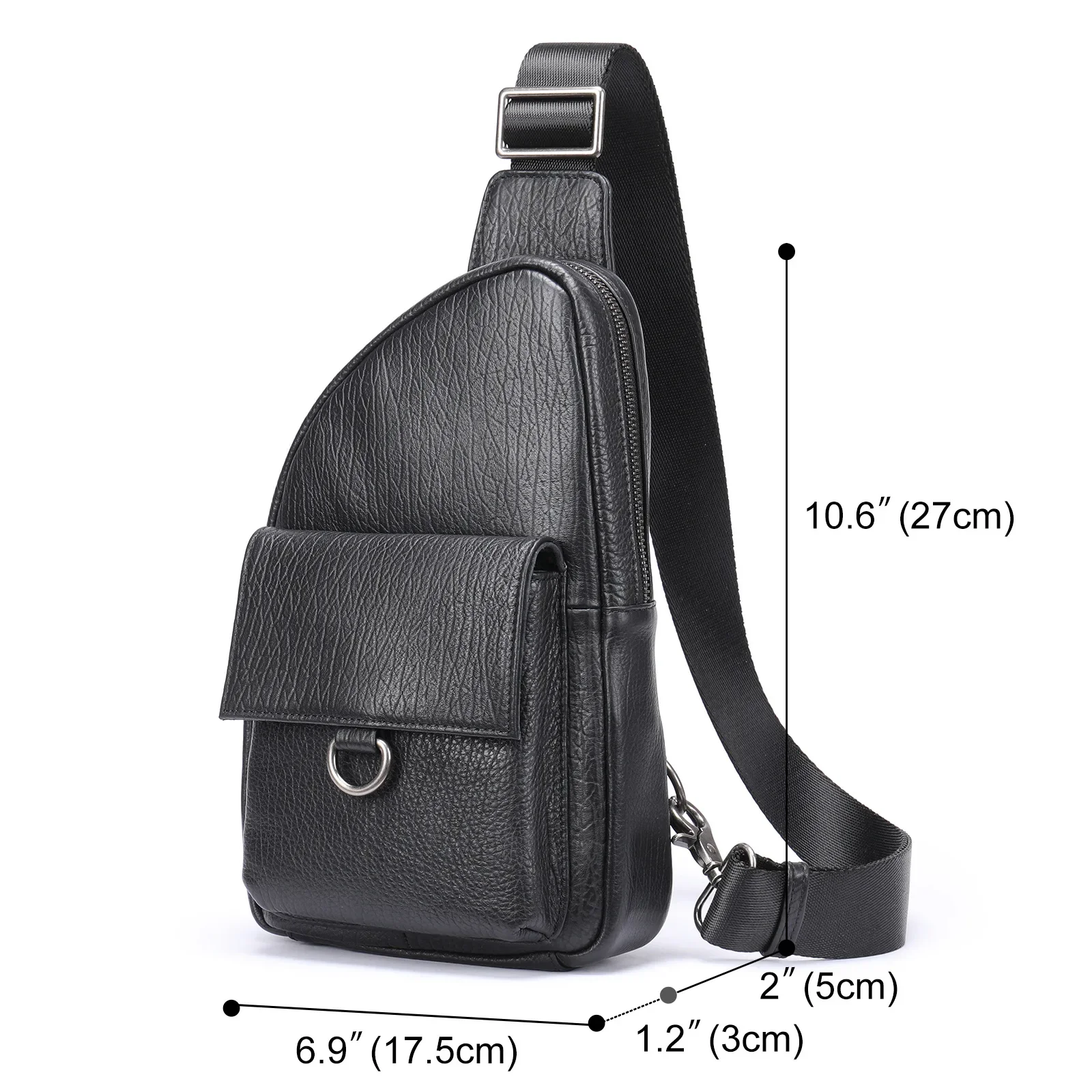 Genuine Leather Men's Chest bag Men's Crossbody Chest bag High-end Top Layer Cowhide Crossbody bag Chest bag Men's sling bag