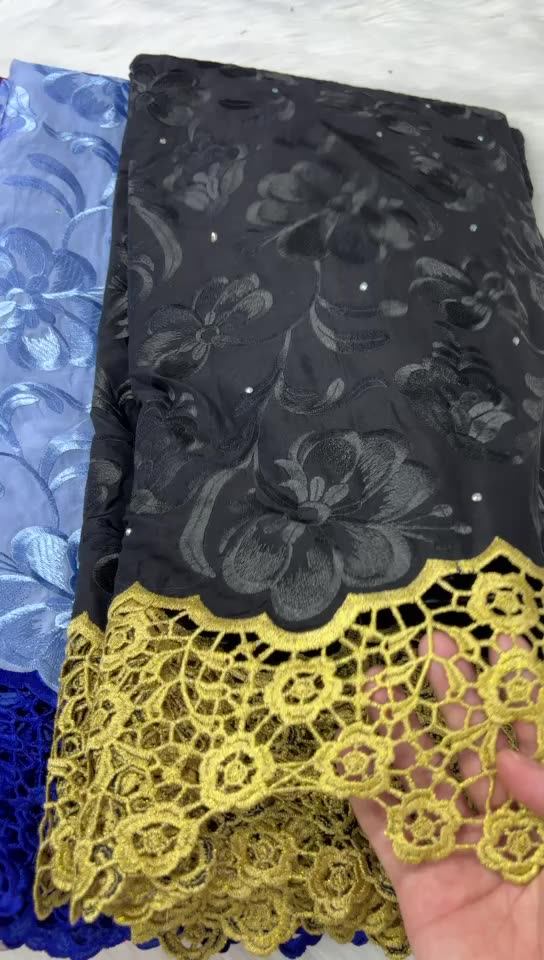 Latest African Lace Fabric 5 Yards Dry Lace Nigeria 100 Cotton Lace