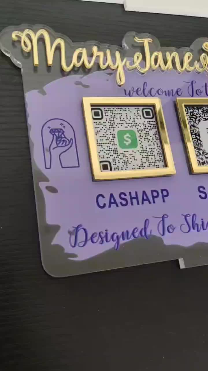 Custom Table Top Qr Code Display Stand Facebook Instagram Tabletop ...