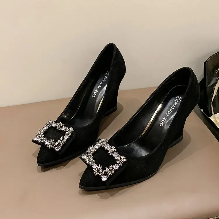 high heels pointed-toe wedge heel