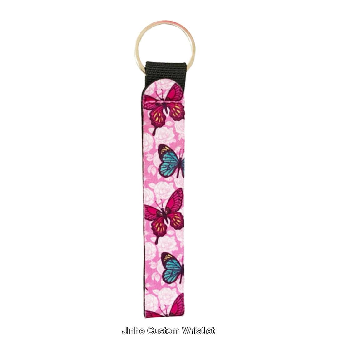 Cute Neoprene Keychain Holder For Chapstick, Coins, & Keys – Hippie Flower Design