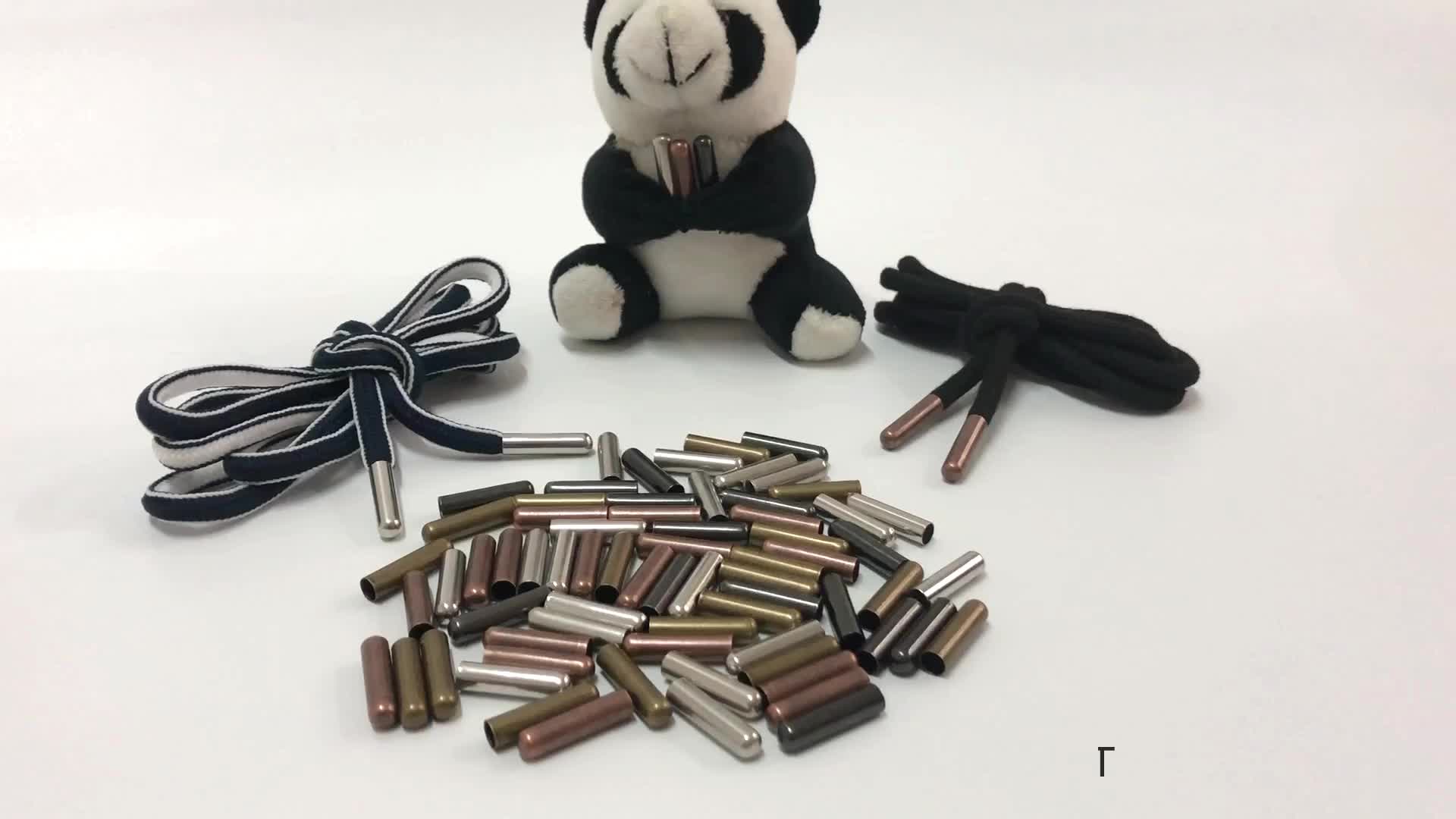 20x4mm Stock Brass Metal Tips Aglet For Shoelaces Wholesale Shoe Laces End Cap For Drawstring