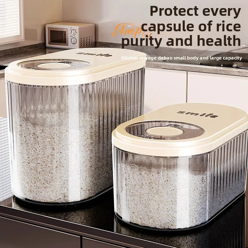 Rice Bucket Household 2025 New Insect-proof Moisture-proof Sealed Grain Storage Bucket Mat Bucket Rice Box Grain Storage Box Rice Tank