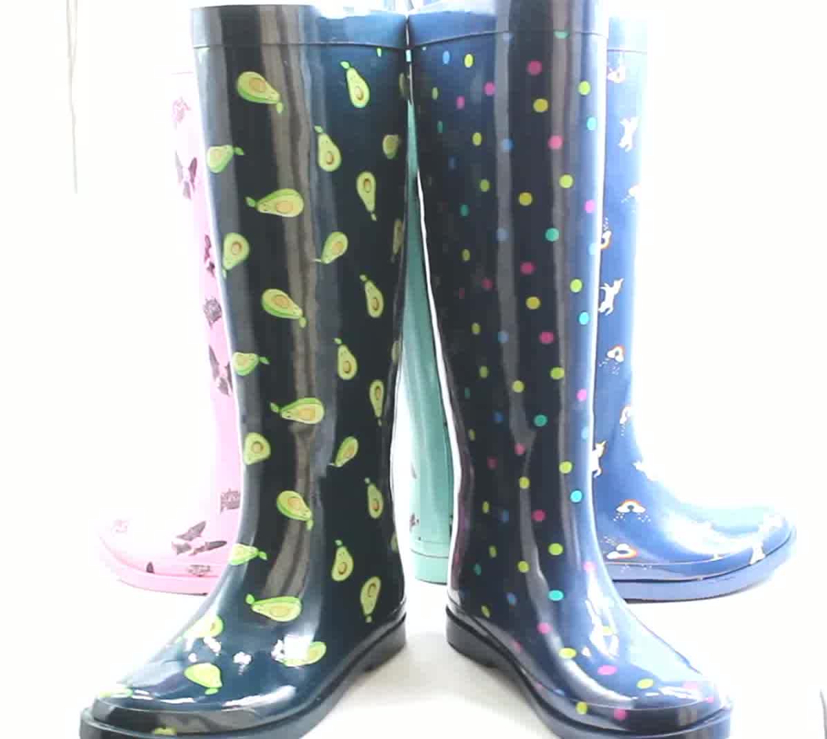 Download Fashion Women Rubber Rain Boots Custom Print Boot Women's ...