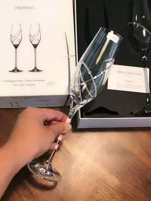 Spot royaldoulton Royal Doertown Rhinestone Crystal Glass Double Ring Champagne Cup Wedding Gift Box