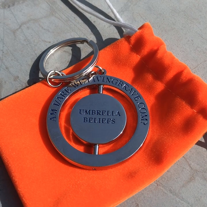 Metal Engraved Rotating Key Chains With Spinning Custom Company Logo