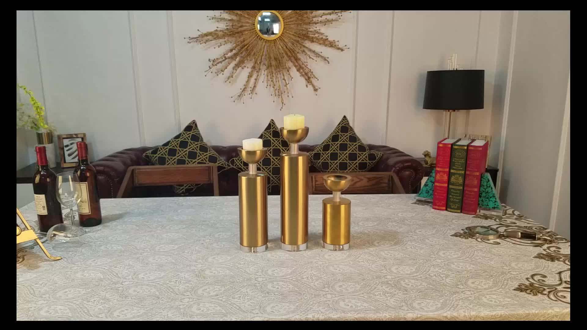 Gold Antique Candle Stick Holder Wedding Table Centerpieces Candle