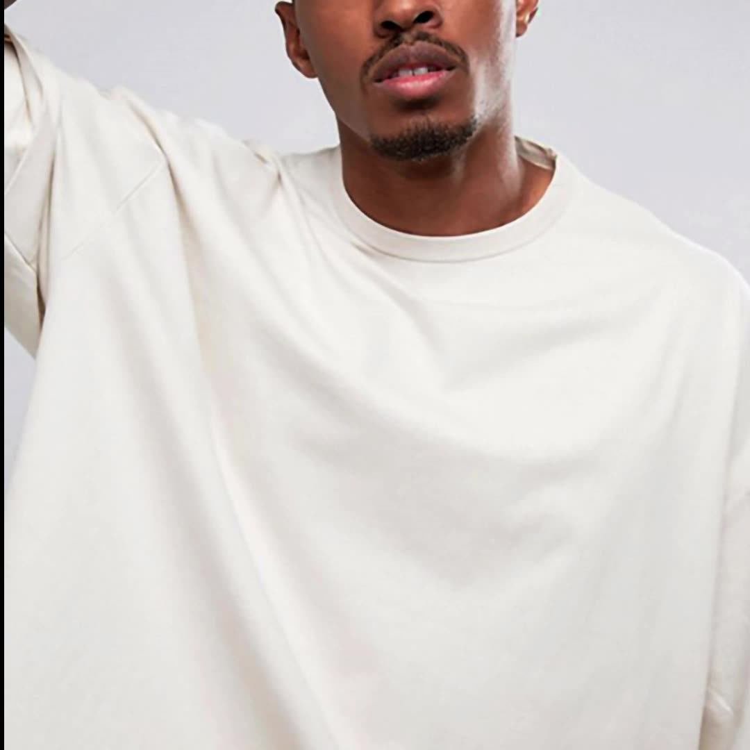 White Unisex Cut And Sew Tshirt High Quality Boxy Oversized Blank