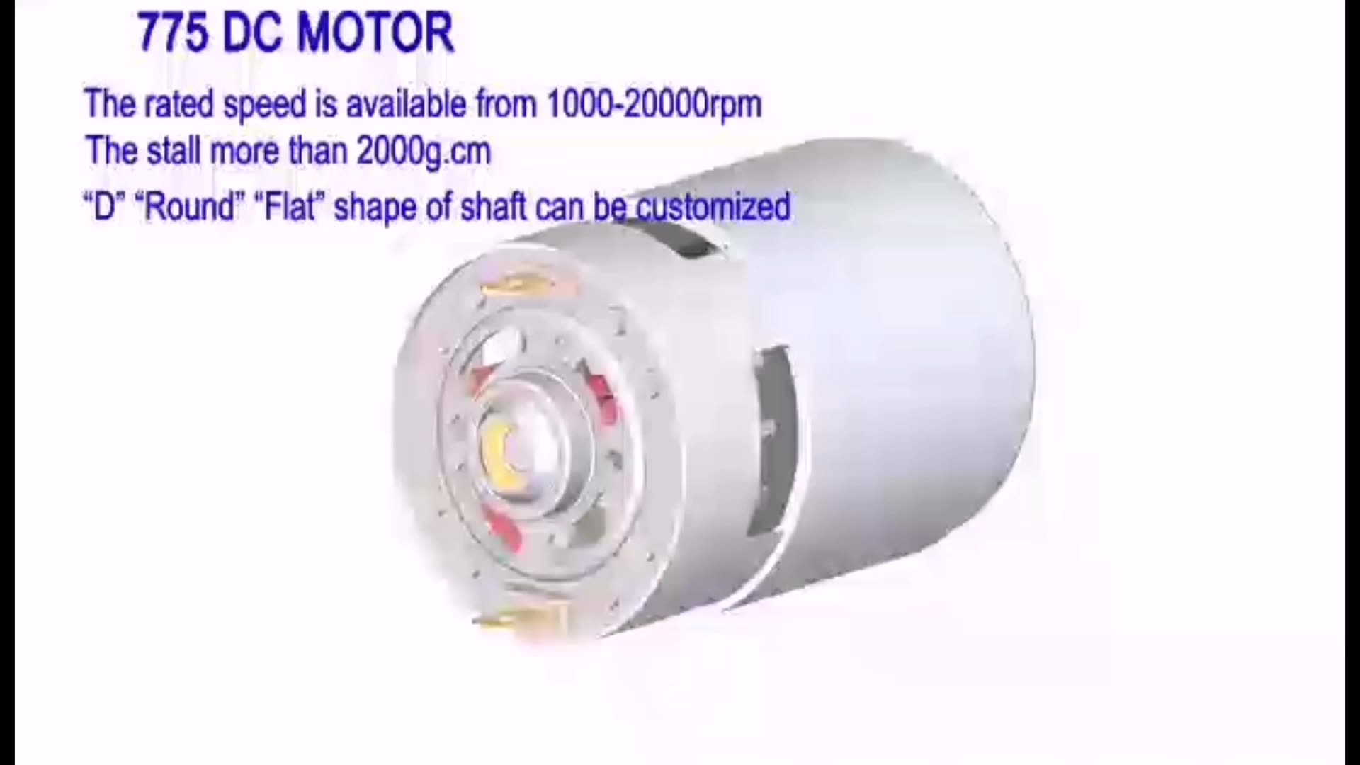 High Speed Electric Motor 12v Dc 775 To Run 24v Dc 250w Sweeper Gear