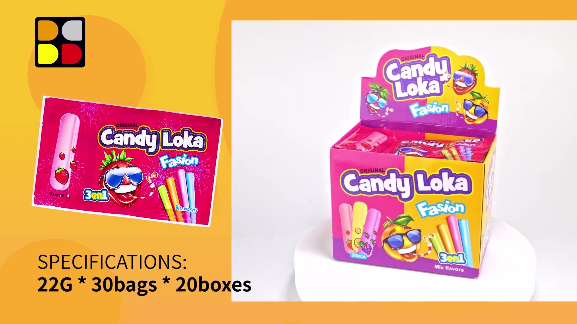 Wholesale 3 Candies In One Popular Fruity Strawberry Cc Stick Candy