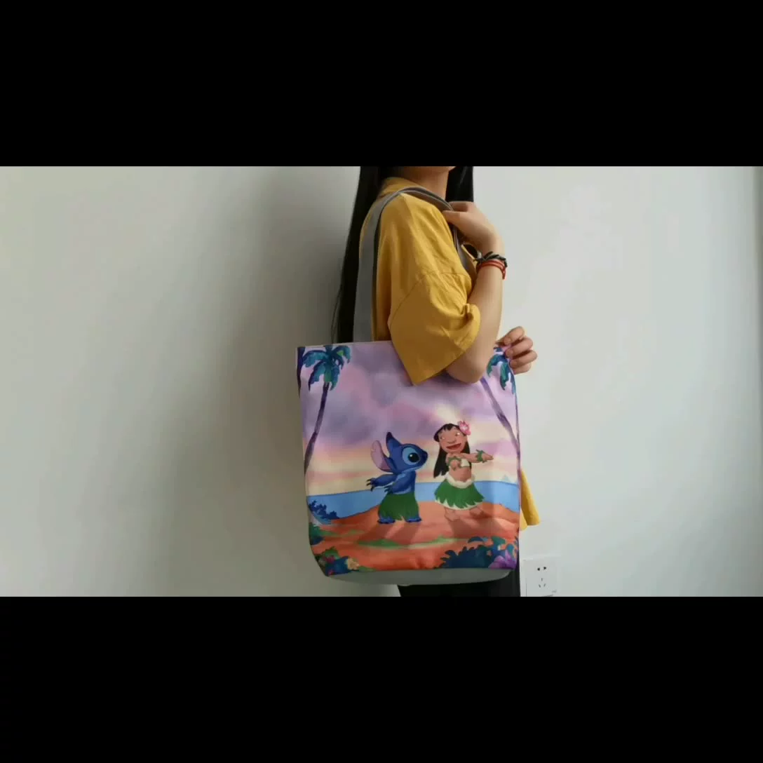 Disney Toy Story Handbags Cartoon Shoulder Bag High Capacity Shoppaing Bag Blue Lady Travel Beach Tote Eco Reusable Storage Bag