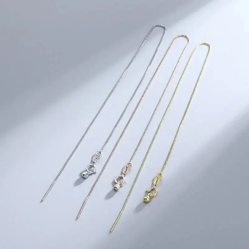 S925 Pure Silver Beaded Bracelet Stringing Box Chain Universal Bracelet DIY Can String Small Hole Beads Chain Compatible with Accessories