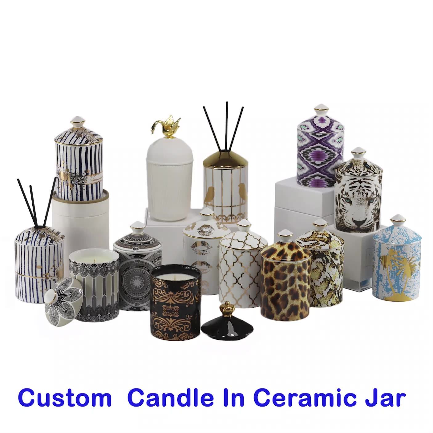 Geo Cut Ceramic Candle Jar Wholesale Porcelain Candle Jars Holders
