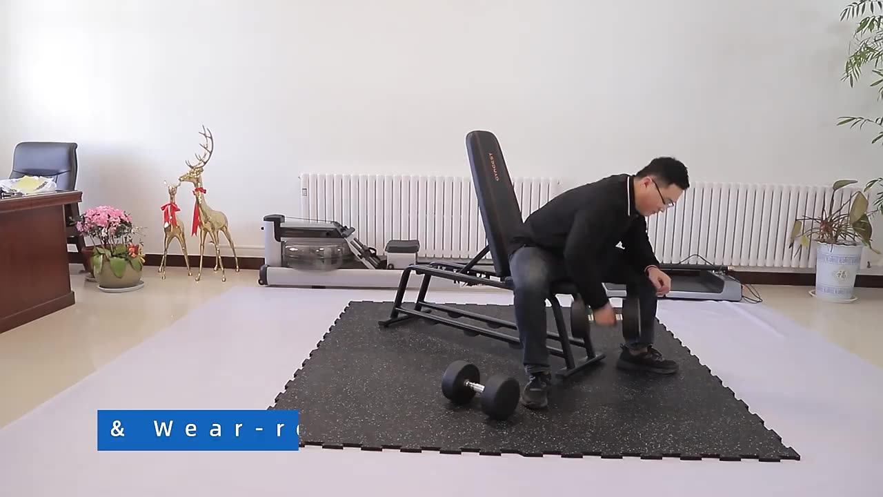 15mm Thick Interlocking Rubber Mat Indoor Gym Flooring Home Fitness